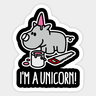 I'm a unicorn rhino funny chubby girl power BBW Sticker